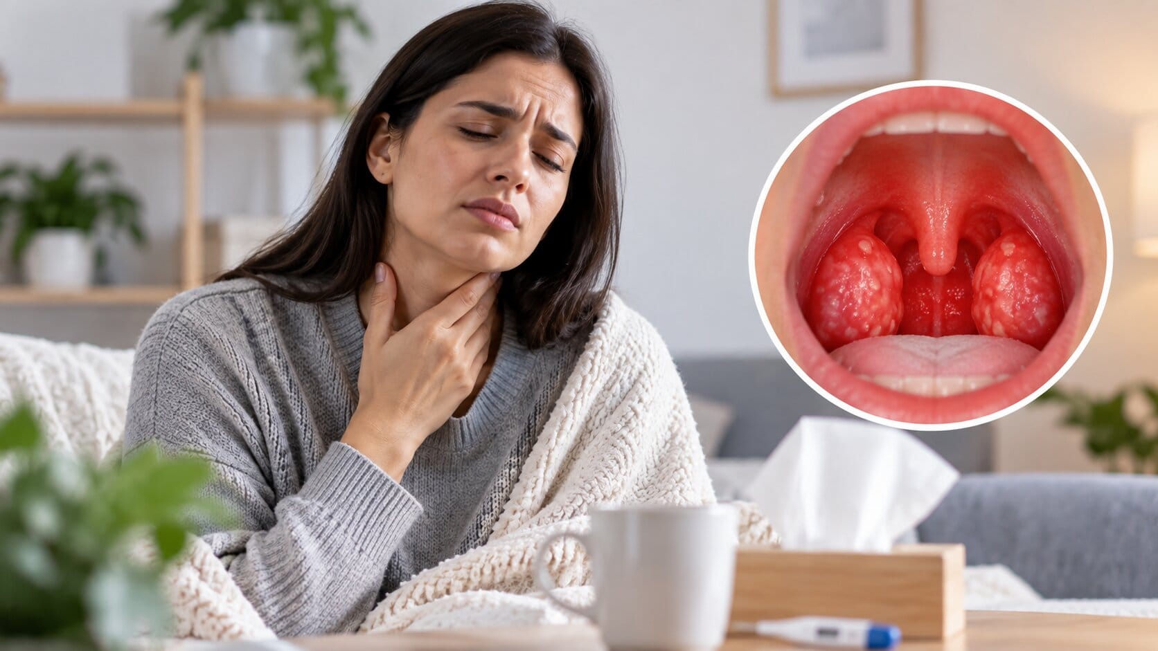 severe sore throat